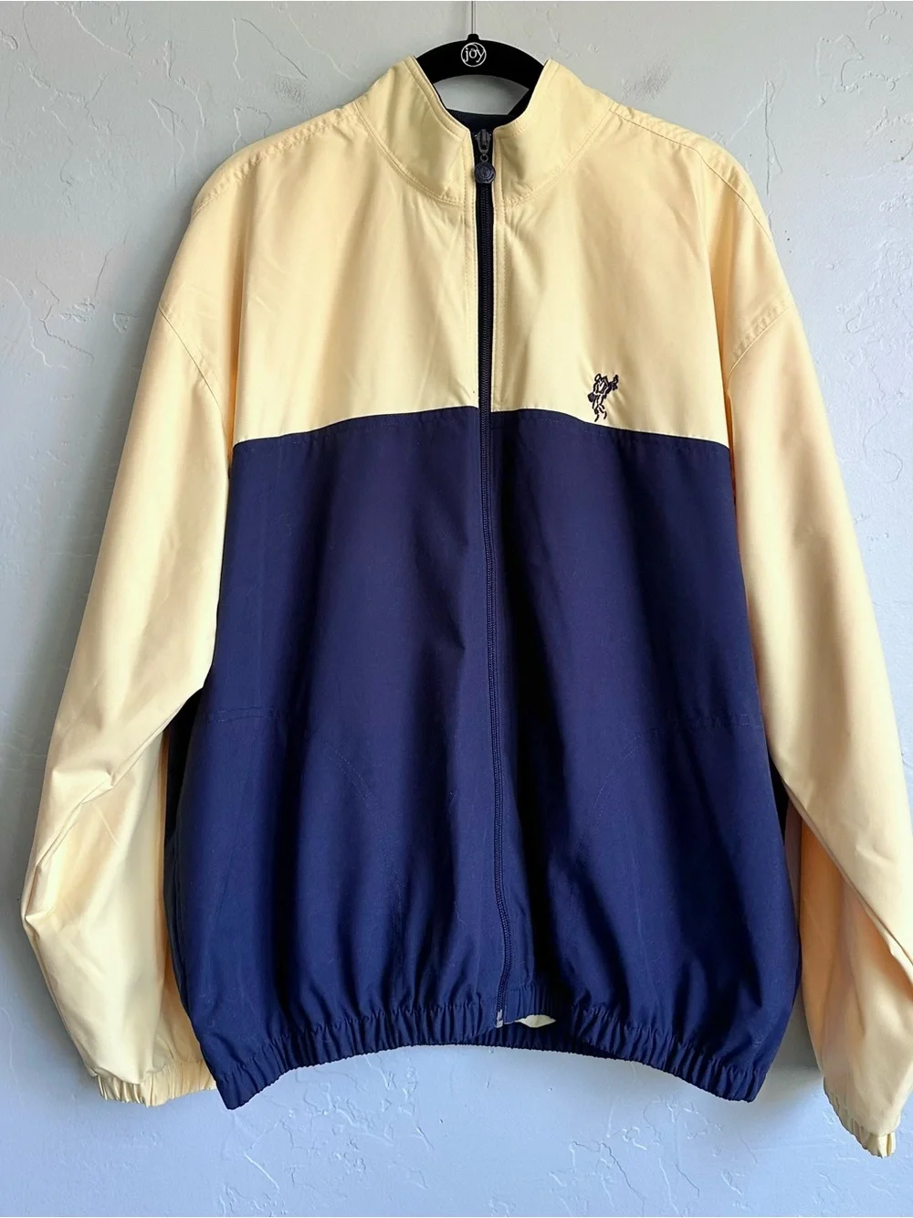 NWT Ashworth Weather Systems Yellow Navy Windbreaker Full Zip Jacket Men Medium